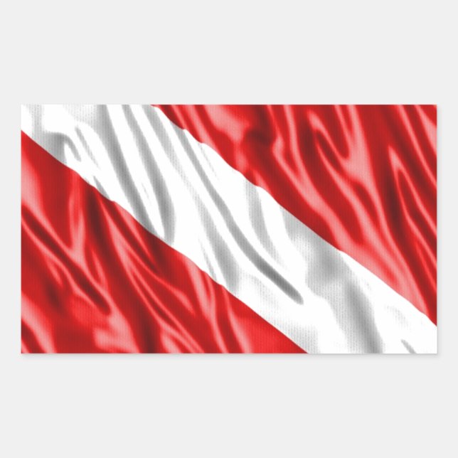 Diver Flag Rectangular Sticker (Front)