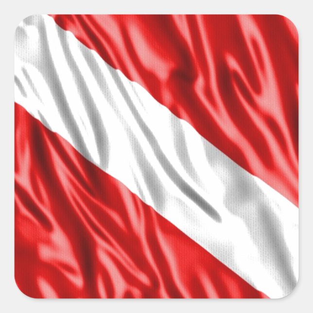 Diver Flag Square Sticker (Front)