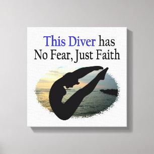 DIVER HAS NO FEAR JUST FAITH CANVAS PRINT