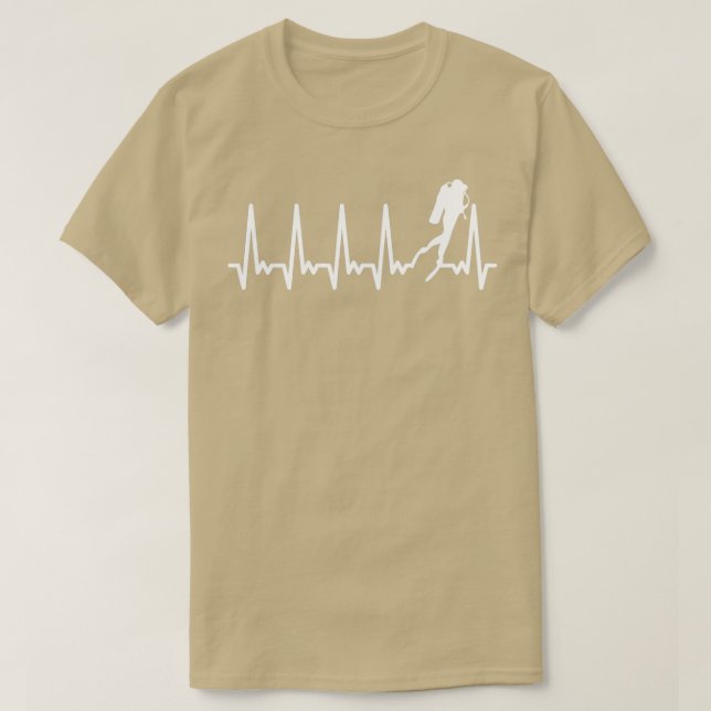 Diver heartbeat apnoea diving snorkelling pulse T-Shirt (Design Front)