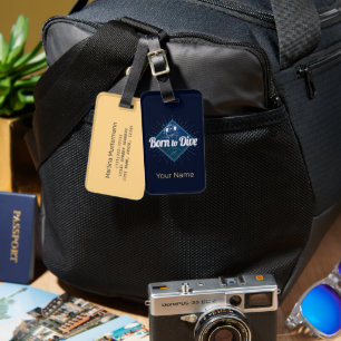 Diver retro Scuba Diving School Vintage Ocean Luggage Tag