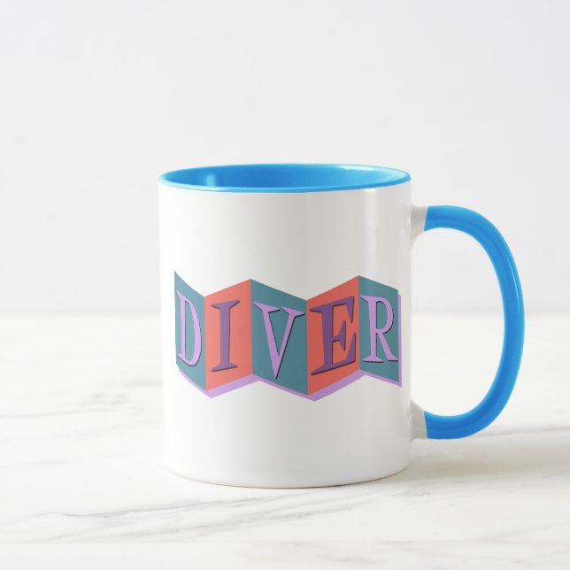 Diver (retro sign) mug (Right)