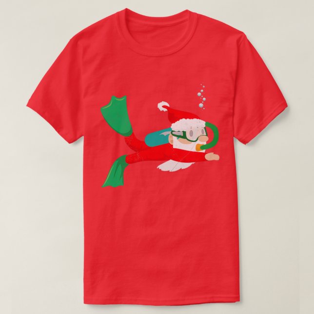 Diver Santa Claus Scuba Diving Christmas Gift 1 T-Shirt (Design Front)