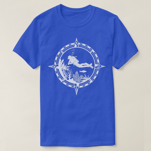 Diver Scuba Diving Compass Dive T-Shirt (Design Front)