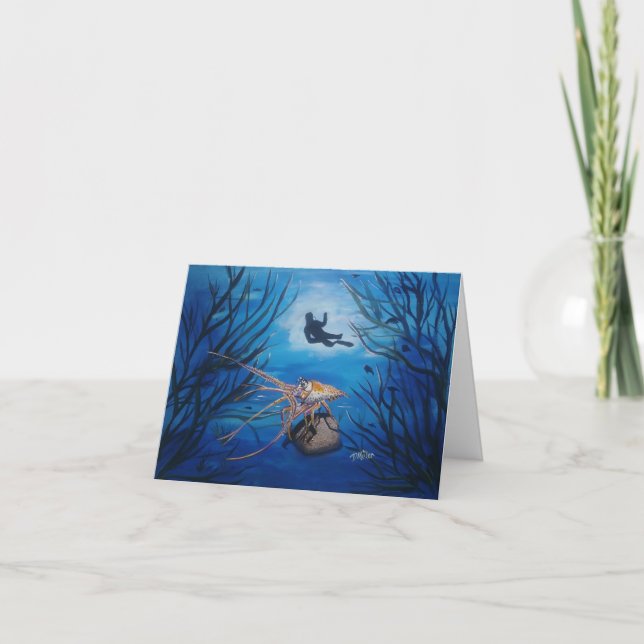 Diver Sea Life Thank You Card (Front)