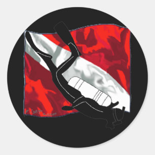DiverDown Collection Classic Round Sticker