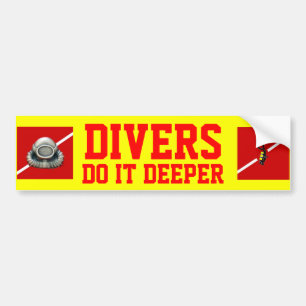 DIVERS DO IT DEEPER BUMPER STICKER