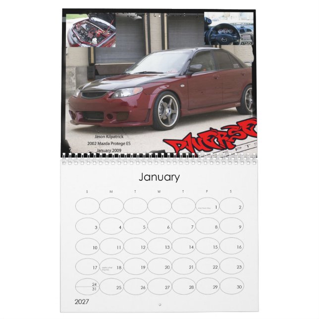 Diverse Concepts Car Club 2009 Calendar (Jan 2027)