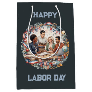 Diverse Educators Patriotic Labour Day Team Art Medium Gift Bag