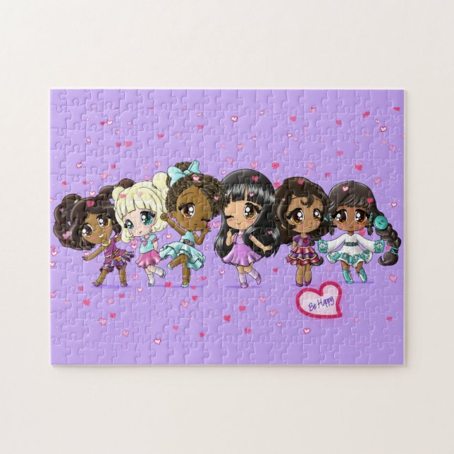 Diverse Girls Anime Friends Jigsaw Puzzle (Horizontal)