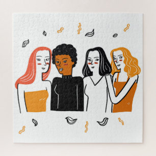 Diverse girls, various nationalities together. jigsaw puzzle