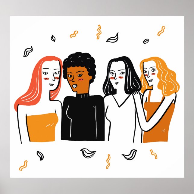 Diverse girls, various nationalities together. poster (Front)
