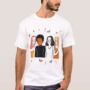 Diverse girls, various nationalities together. T-Shirt