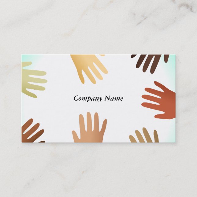 Diverse Hands, Company Name Business Card (Front)
