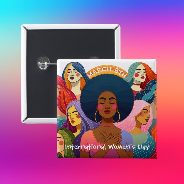 Diverse International Women's Day  15 Cm Square Badge (Creator Uploaded)