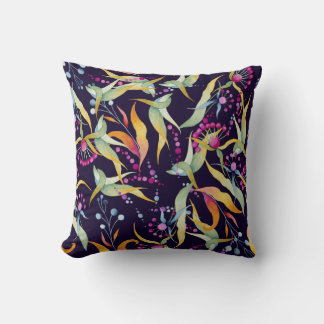 Diverse plant pattern: seamless watercolor design cushion