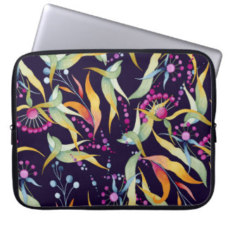 Diverse plant pattern: seamless watercolor design laptop sleeve