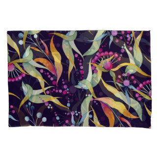 Diverse plant pattern: seamless watercolor design pillowcase
