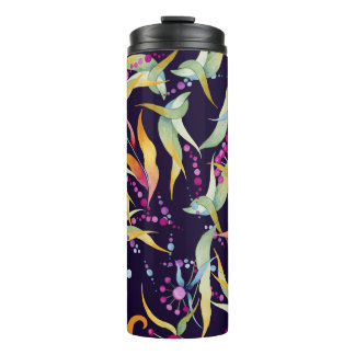 Diverse plant pattern: seamless watercolor design thermal tumbler