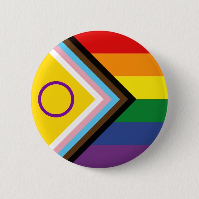 Diversity and Inclusion Progress Pride Flag 6 Cm Round Badge (Front)