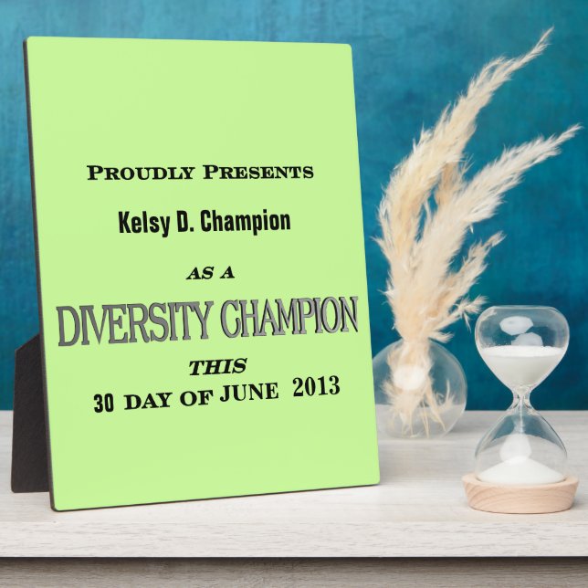 Diversity Champion Plaque (Side)