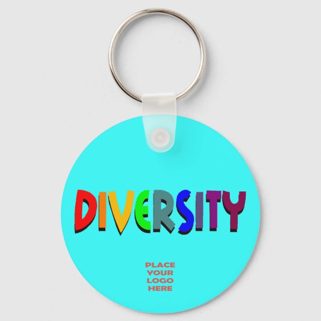 Diversity Custom Cyan Keychain (Front)