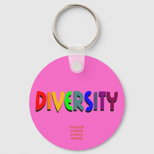 Diversity Custom Hot Pink Keychain
