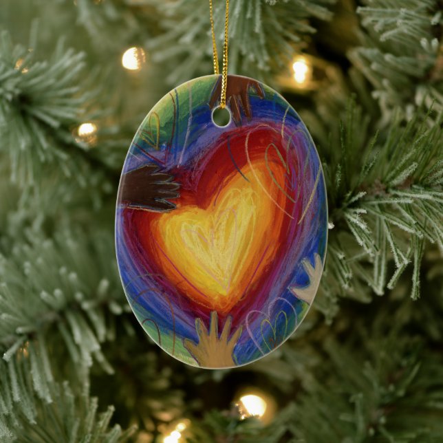 Diversity DEI Hearts Holiday Gift Ornament (Tree)
