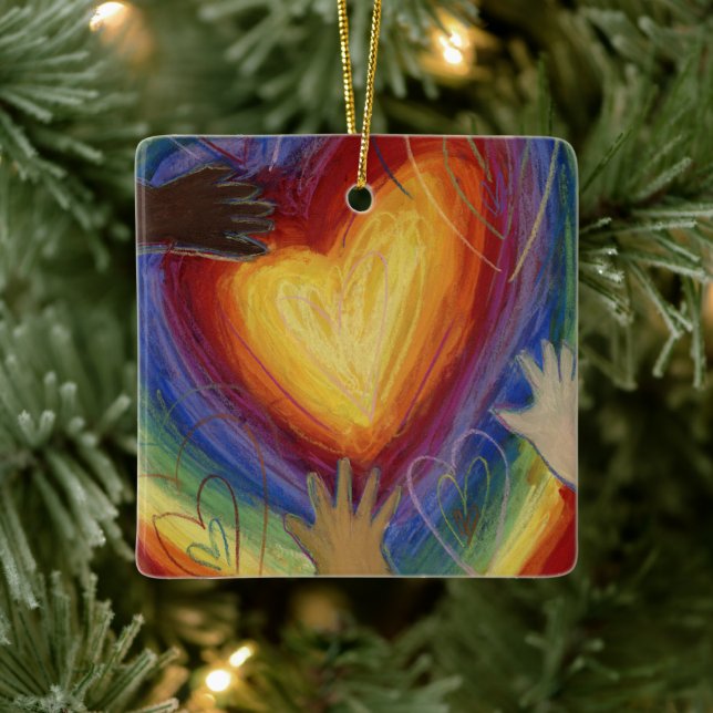 Diversity DEI Hearts Holiday Gift Ornament (Tree)