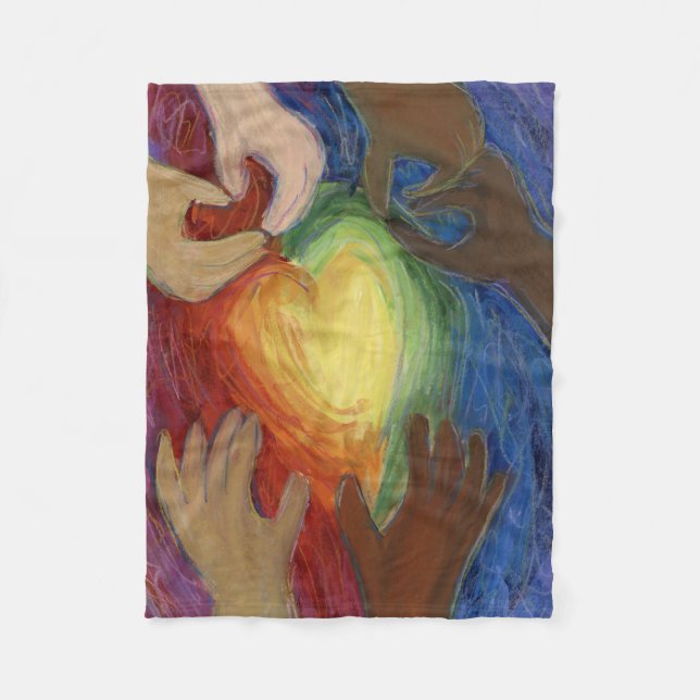 Diversity, Equity, Inclusion Fleece Throw Blanket (Front)