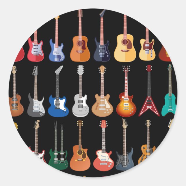 Diversity Guitar Shirt Guitar Lover Music For Men Classic Round Sticker (Front)
