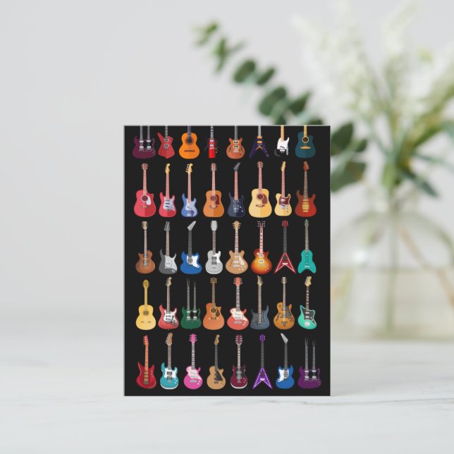 Diversity Guitar Shirt Guitar Lover Music For Men  Postcard (Standing Front)