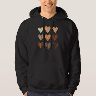 Diversity Heart Skin Tones Black Pride Melanin Kin Hoodie