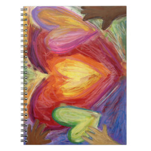 Diversity Hearts Hands Love Art Journal Notebook