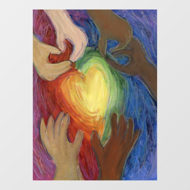 Diversity Hearts Inspirational DEI Window Cling (Sheet)