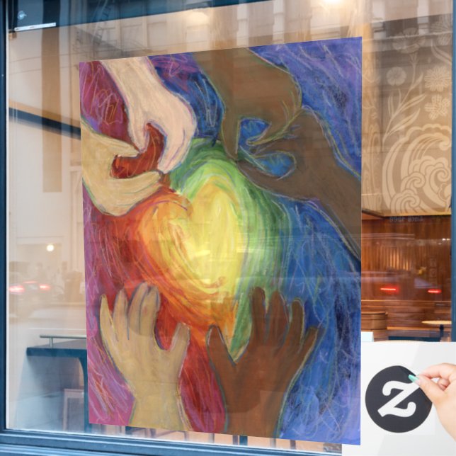 Diversity Hearts Inspirational DEI Window Clings (Cafe Window)