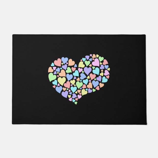 Diversity Hearts Rainbow Heart Love Peace Unity Doormat (Front)