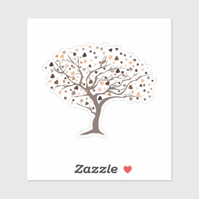 Diversity Hearts Tree Skin Tones One Human Family (Sheet)