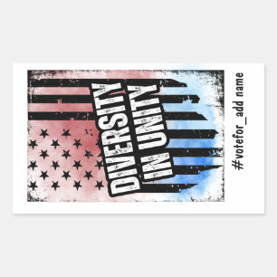 Diversity in Unity US 2024 Presidential Election Rectangular Sticker