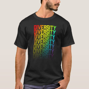 Diversity Lgbtq+ Rainbow Gay Pride Text Fade Graph T-Shirt