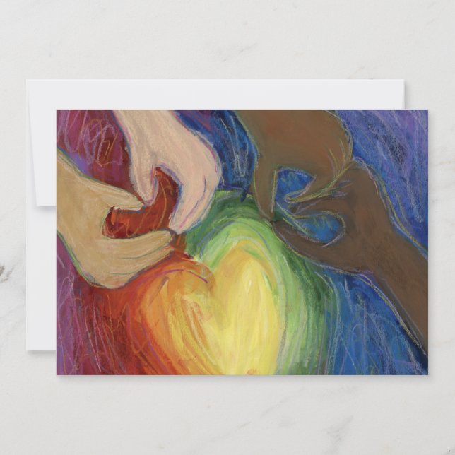 Diversity Love Hearts Hands Colourful Invitation (Front)