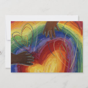 Diversity Love Hearts Hands Colourful Invitation