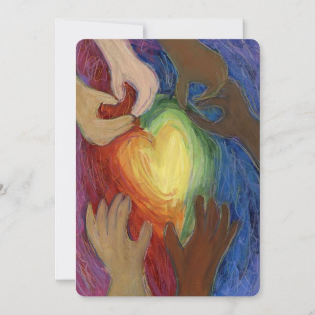 Diversity Love Hearts Hands Colourful Invitations (Front)