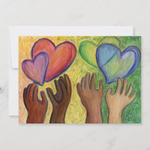 Diversity Love Hearts Hands Colourful Invitations