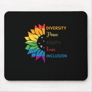 Diversity Peace Equity Love Inclusion – Rainbow Su Mouse Mat