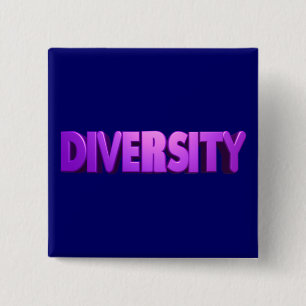 Diversity Purple Letters Square 15 Cm Square Badge