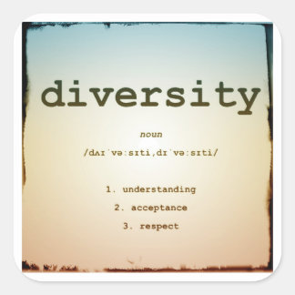 Diversity Square Stickers, Glossy, Large, 3 inch Square Sticker