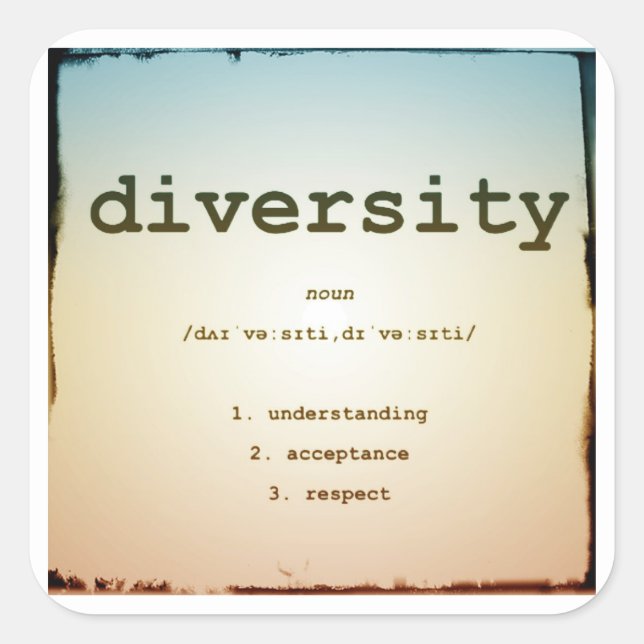 Diversity Square Stickers, Glossy, Large, 3 inch Square Sticker (Front)