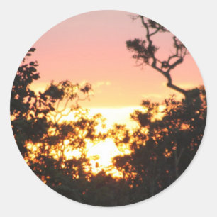 Diversos personalizados com paisagem classic round sticker