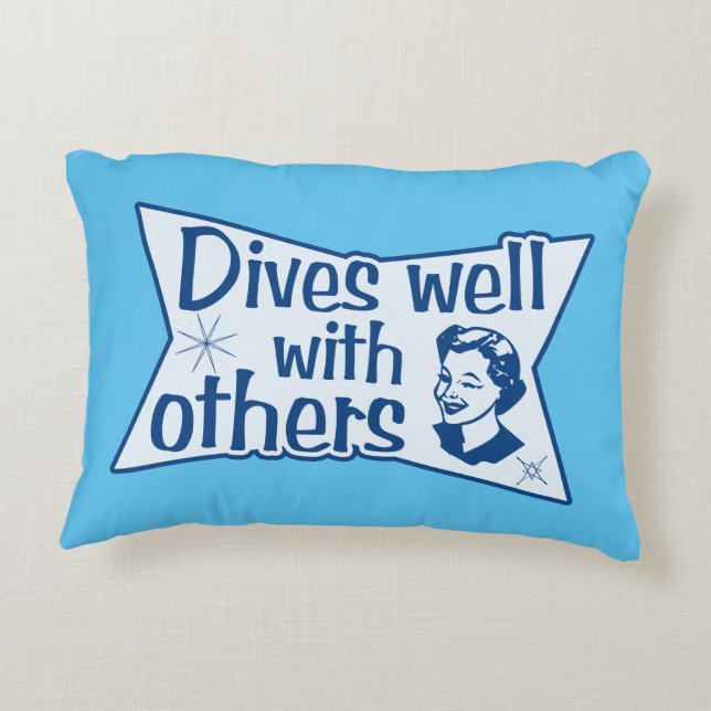 Dives Well With Others Decorative Cushion (Back)